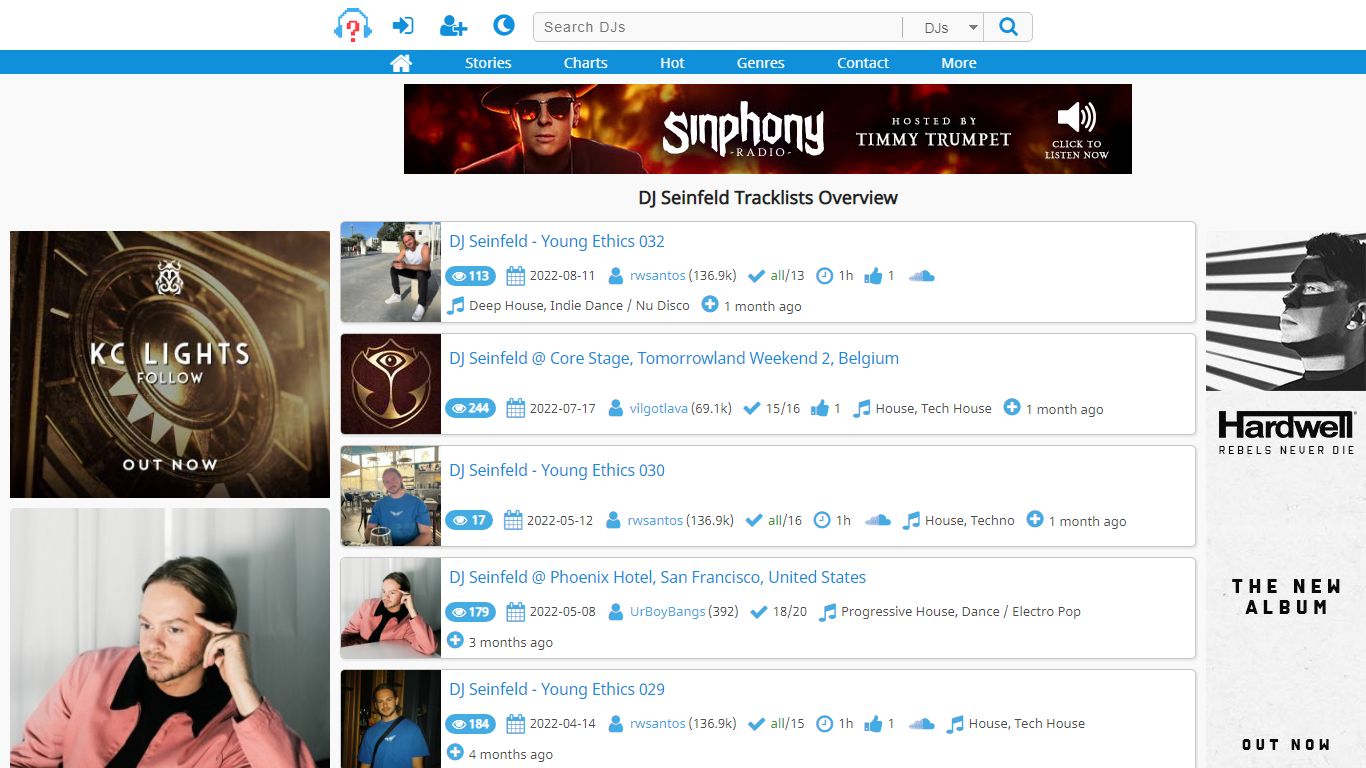 DJ Seinfeld Tracklists Overview