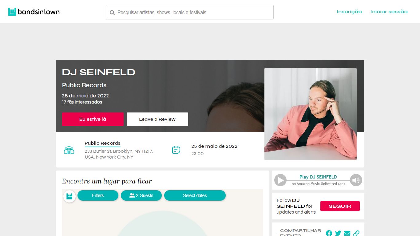 DJ SEINFELD New York City Tickets, Public Records 25 de maio de 2022 ...